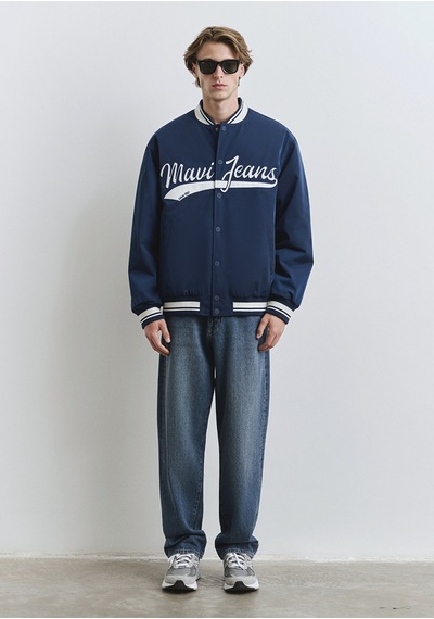 Mavi - Mavi Jeans Baskılı Lacivert Kolej Ceket 0110624-89353 Lacivert