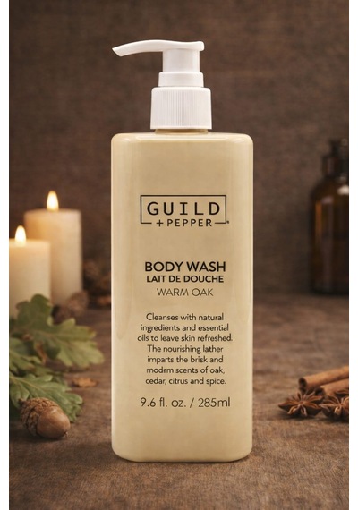Guild + Pepper Warm Oak 4 Lü Kişisel Bakım Seti Şampuan + Duş Jeli + El Sabunu + Vücut Losyonu 285 ML