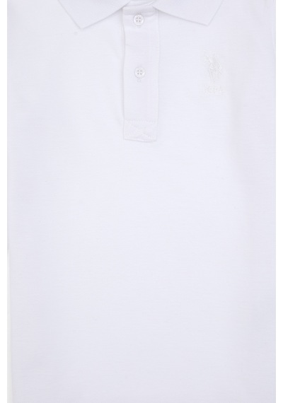 U.S. Polo Assn. Erkek Çocuk Beyaz Basic Polo Yaka Sweatshirt 50307821-VR013