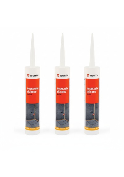 Würth Duşakabin Silikonu Şeffaf Su Geçirmez Ve Sızdırmaz 310 Ml 3 Adet Şeffaf