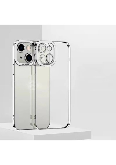 Ally Fashion Series İphone 13 6.1inç Kılıf Renkli Kenar Lazer Çerçeveli Silikon Kılıf- 5775