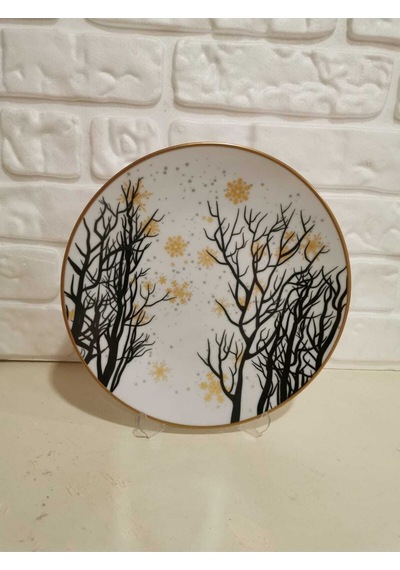 Sarı Kar Tanesi-6 Kişilik Pasta Tabağı Seti Çok Renkli