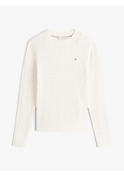 Tommy Hilfiger Co Cable Fıne Gg C-nk Ls Sweater Kadın Sarı Kazak - Ww0ww44993