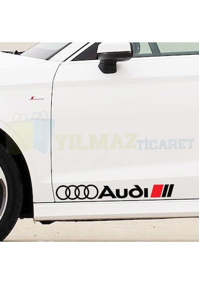 Audi Logo Marşpiyel Yan Kapı Altı Oto Sticker Etiket 2 Adet