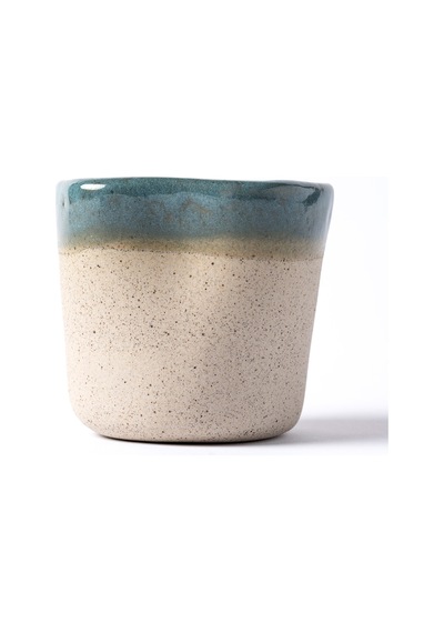 Must Siyah Beyaz Stoneware El Yapımı Mug Fincan 2li Set 8635 Mavi