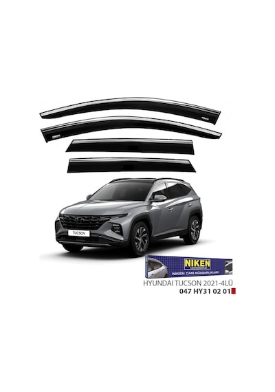 Niken Hyundai Tucson 2021+ Kromlu Cam Rüzgarlığı 4 Lü