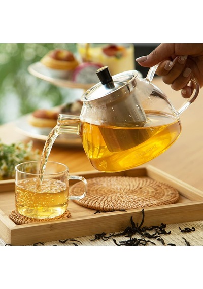 5oz Modern Cam Çay Fincanları 4'lü Set , 150ml Şeffaf Cam Çay Fincanı, Tealover İçin Saplı Küçük Kahve Finca Diğer