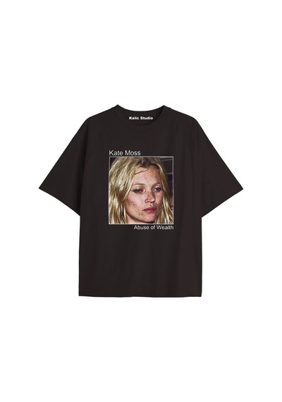 Kalic Studio Kate Moss Oversize T-shirt Siyah