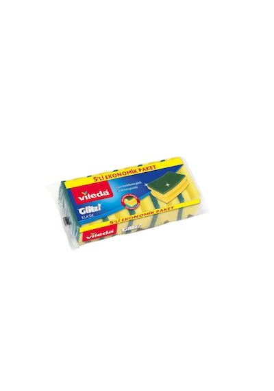 Vileda Glitzi Klasik Oluklu Sünger 5'li Ekonomik Paket