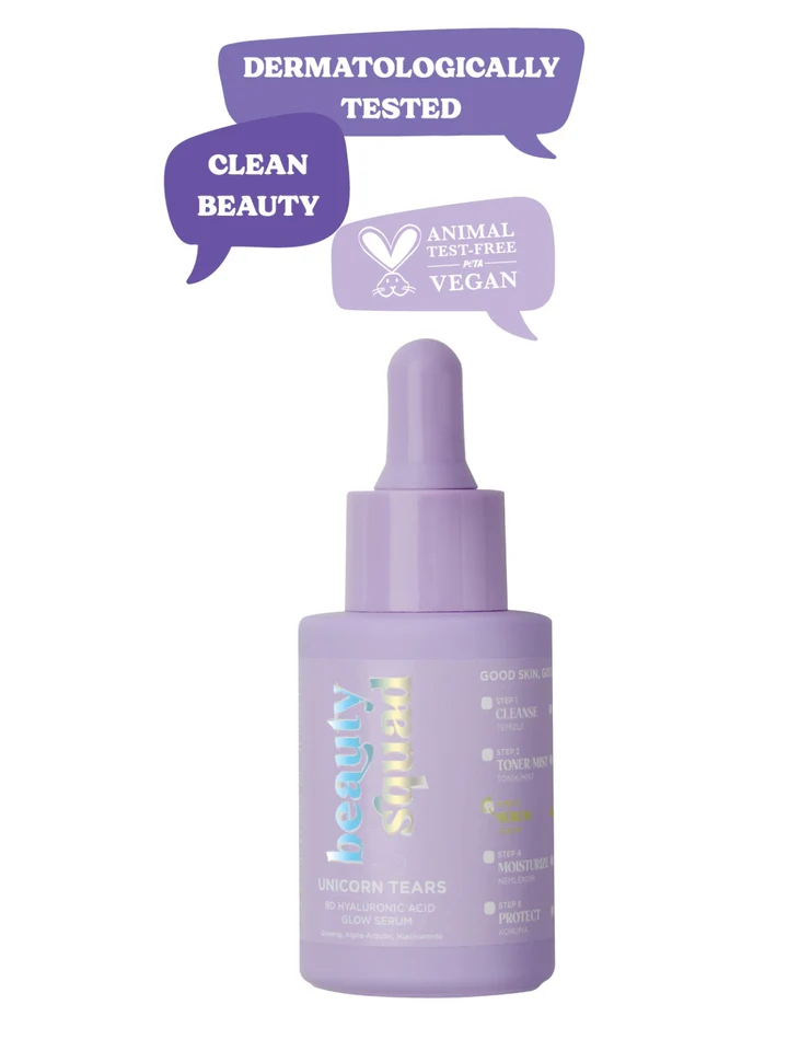 Beauty Squad Unicorn Tears 8D Hyaluronic Acid Nemlendirici ve Işıltı Veren Yüz Serumu 30 ML