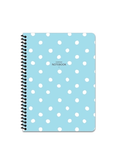 16.5x22.5 Çizgili Defter Puantiye - Mavi Çok Renkli