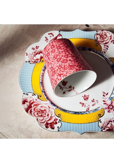 Sarı Pembe Porselen Kahvaltı Tabağı 23,5 Cm