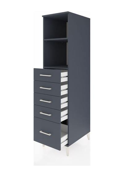 Kronos Dolap 2 Raflı 5 Çekmeceli 44x59x182 Antrasit-antrasit Antrasit