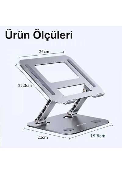 Polham Portatif Katlanabilir Yükseklik Ayarlı Laptop Standı Laptop Sehpası Ayarlanabilir Tasarım