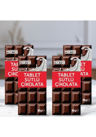 Sütlü Tablet Çikolata 80 G X 4 Adet