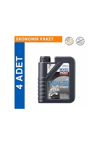 Liqui Moly 15W-50 4t Street 1 L Motosiklet Motor Yağı (4 Adet) (