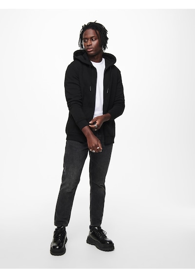 Only & Sons Ceres Life Zip Thr Hoodie Sweat Noos Erkek Siyah Swea Siyah