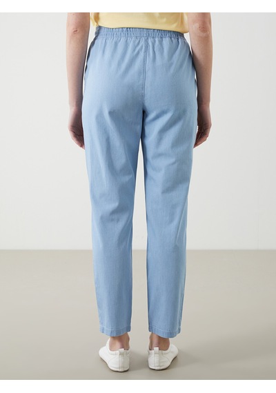 Lcwaıkıkı Classic Bej Beli Lastikli Carrot Fit Kadın Jean Pantolon