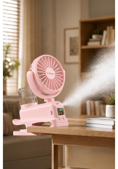 Delux Serisi Vantilatör F14 Pembe Günlük Eşya Enerji Veren Seyahat Boyu
