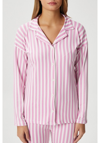 Ritnice Kadın Secret Extra Soft Pembe Beyaz Çizgili Pijama Takım Pembebeyaz Beyaz - Pembe Ritnice Kadın Secret Extra Soft Pembe Beyaz Çizgili Pijama Takım Pembebeyaz Beyaz - Pembe