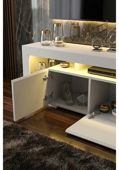 Kale Ledli Tv Ünitesi 200 Cm Beyaz