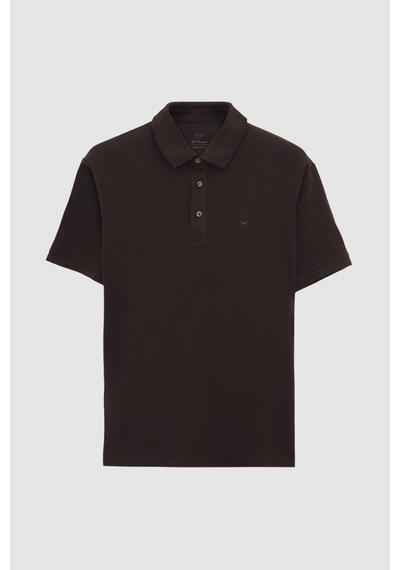 D's Damat Ds Damat Regular Fit Kahverengi Pike Dokulu T-shirt 4hc146551001m 201