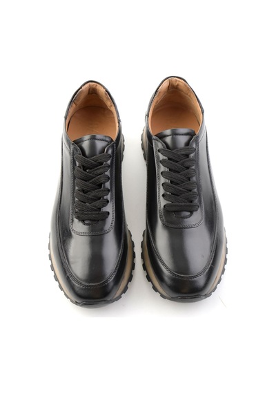 Bambi Siyah Antik Hakiki Deri Erkek Sneaker E01600003541