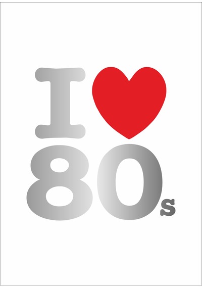 I Love 80's Sticker - Araba Oto Motosiklet Karavan Sticker - 00043 15x14 Cm