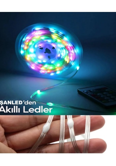 Sese Ve Müziğe Duyarlı Bluetooth Özellikli Rgb Şerit Led - 10 Metre 5050 Smd Iç Mekan 3 Çip Diğer