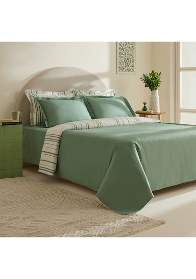 Karaca Home Cool Stripe Çift Kişilik Nevresim Takımı Yeşil