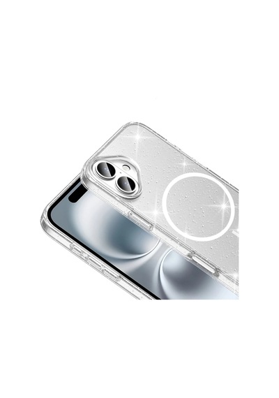 Apple Uyumlu iPhone 16 Kılıf M-safe Şarj Özellikli Parlayan Simli Saydam Renkli Zore Maris Kapak