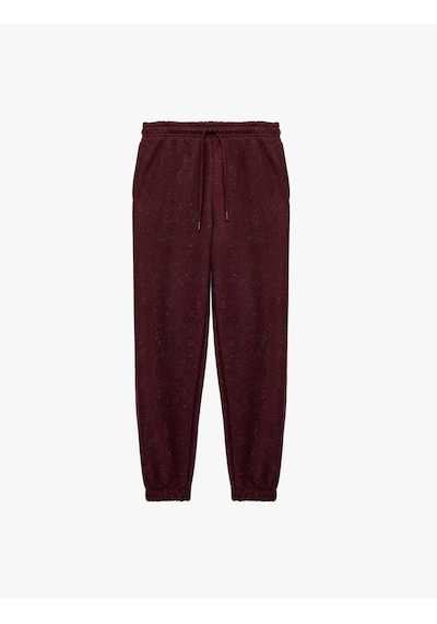 Koton Sim Detaylı Üç İplik Şardonlu Beli Bağcıklı Jogger Eşofman Altı Bordo 7wal40017ık