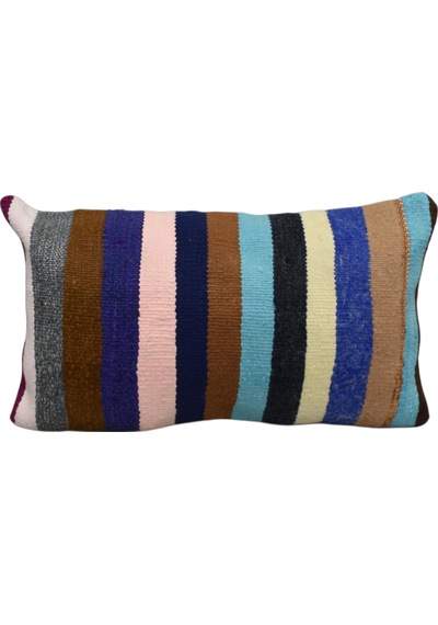 Zehra Abla Halı Yeni El Dokuma Dekoratif Lumbar Kilim Kırlent Yastık Kılıfı 6134