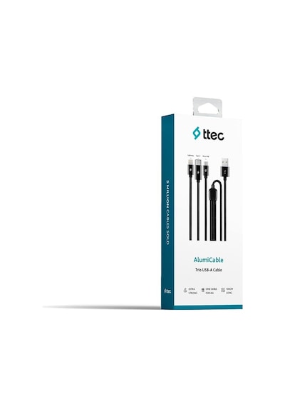 Alumicable Trio Şarj Kablosu 1mt. Type-c, Lightning, Micro Usb Standart