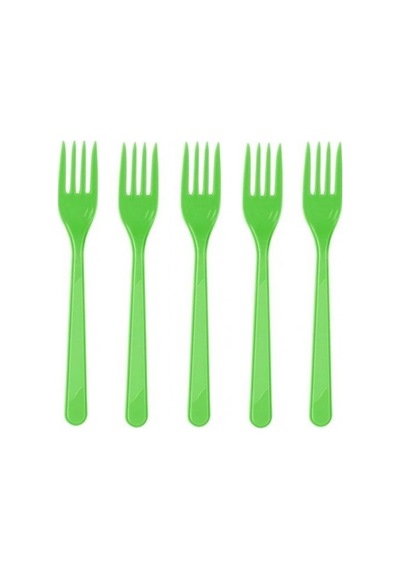Özel Üretim Masa Düzeni Davet İkram Plastik Çatal 25 Adet Yeşil
