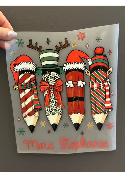 Ütü İle Yapışan Noel Kalemleri Transfer Baskı Arma 24x20 Cm