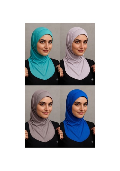 Aldaıyr 4 Adet Ninja Bone Boyunluklu Likralı Tesettür Bonet Çok Renkli 39923010