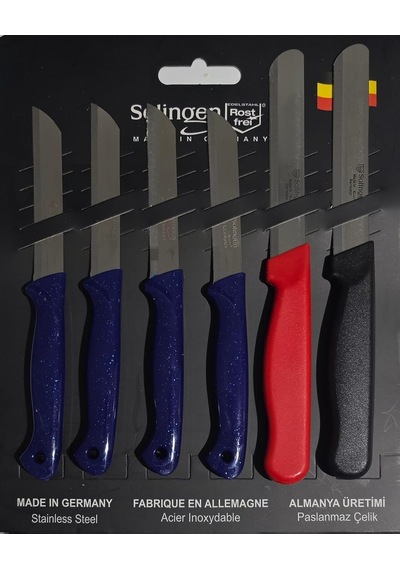 Solingen Paslanmaz Çelik Micro Tırtıklı Sebze Meyve Bıçağı 6'lı Set