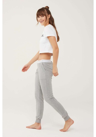 U.S. Polo Assn. Kadın Gri Melanj Pijama Altı 16602 Gri