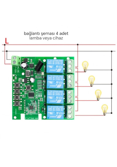 Onoff Ewelink 4 Kanal Wifi Rf Akıllı Anahtar Uzaktan Kumanda İle