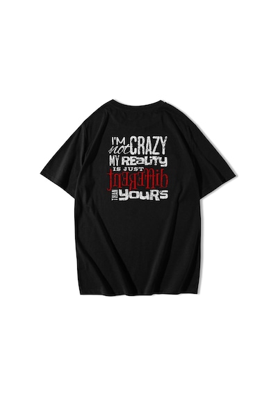 Brz Collection Oversize Unisex I'm Not Crazy T-shirt Siyah