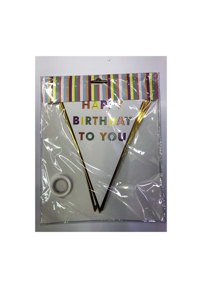 Happy Birthday To You Flama Bayrak Süs - Doğum Günü Flaması - Pakette 10 Adet 0 - 99