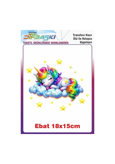 Unicorn Ütü İle Yapışan Tekstil Baskısı 2841