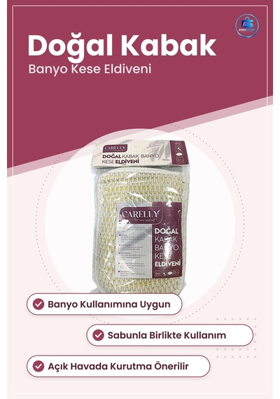 Doğal Kabak Lifli Kese Eldiveni Banyo Lifi Süngeri Vücut Temizlem