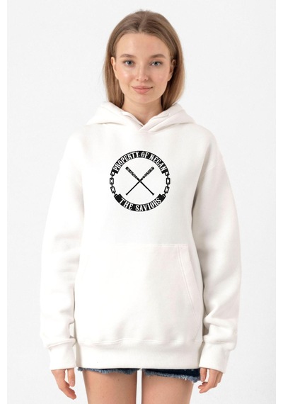 The Walking Dead Property Of Negan Beyaz Kadın 3ip Kapşonlu Sweatshirt 001