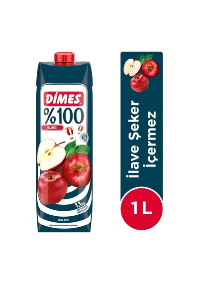 Dimes %100 Elma Meyve Suyu 1 Lt X 6 Adet