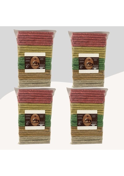 Miçiko Premium 5 Renkli Munchy Çubuk 6-7 G Kalın 100'lü Köpek Ödülü 4 Paket
