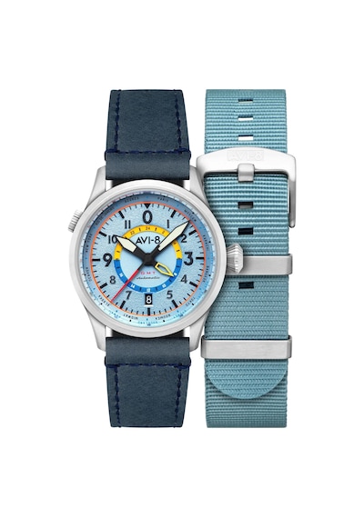 Avı-8 Flyboy Wingman Worldtimer Gmt Av-4120-03 Otomatik Erkek Kol Saati Metalik Gri