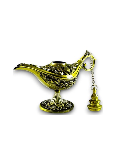 Aladdin Sihirli Lamba Tütsülük Buhardanlık Dekoratif Biblo 11 CM - Gold