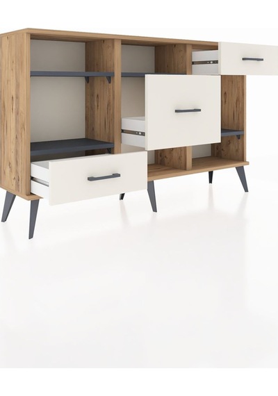 Arges Konsol 4 Raflı 3 Çekmeceli 132x30x83 Çam-antrasit/aytaşı Antrasit/aytaşı Arges Konsol 4 Raflı 3 Çekmeceli 132x30x83 Çam-antrasit/aytaşı Antrasit/aytaşı